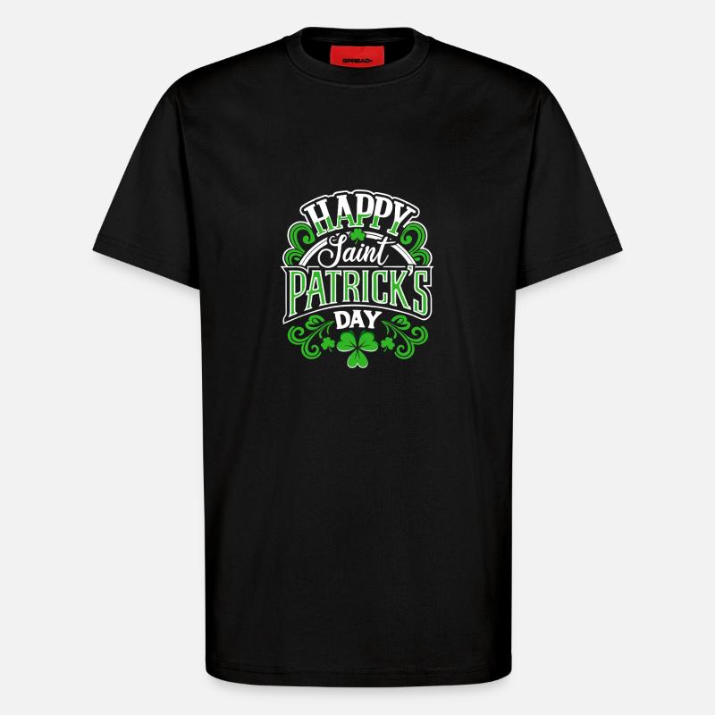 Bonne Saint-Patrick - Shamrock - Irlande - T-shirt bio décontracté fabriqué en UE - SOLID BLACK