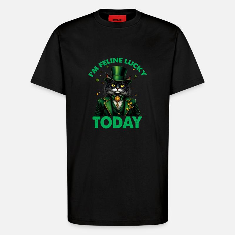 Ich bin feeline Lucky Today - T-Shirt - made by SPREAD - SOLID BLACK
