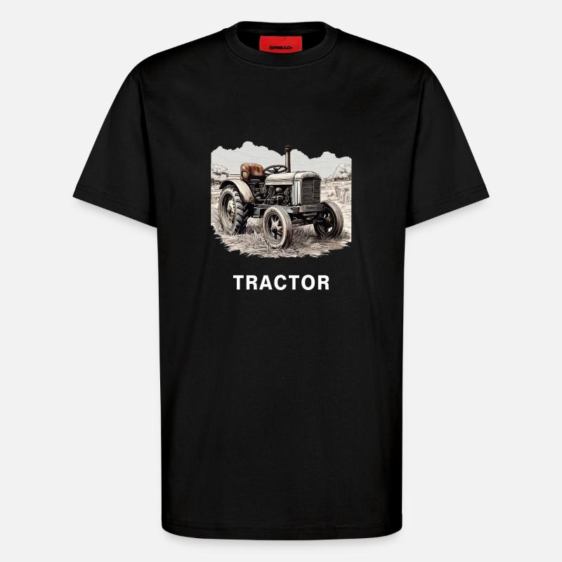 TRACTOR - T-Shirt - made by SPREAD - SOLID BLACK
