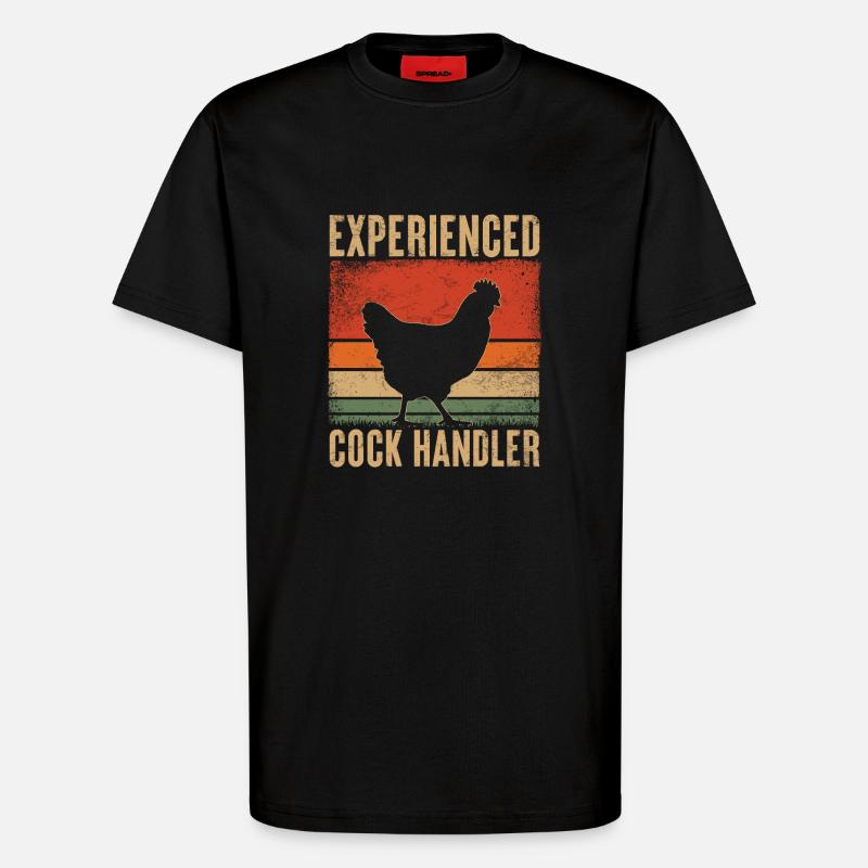 Hühnerflüsterer Retro Stil - T-Shirt - made by SPREAD - SOLID BLACK