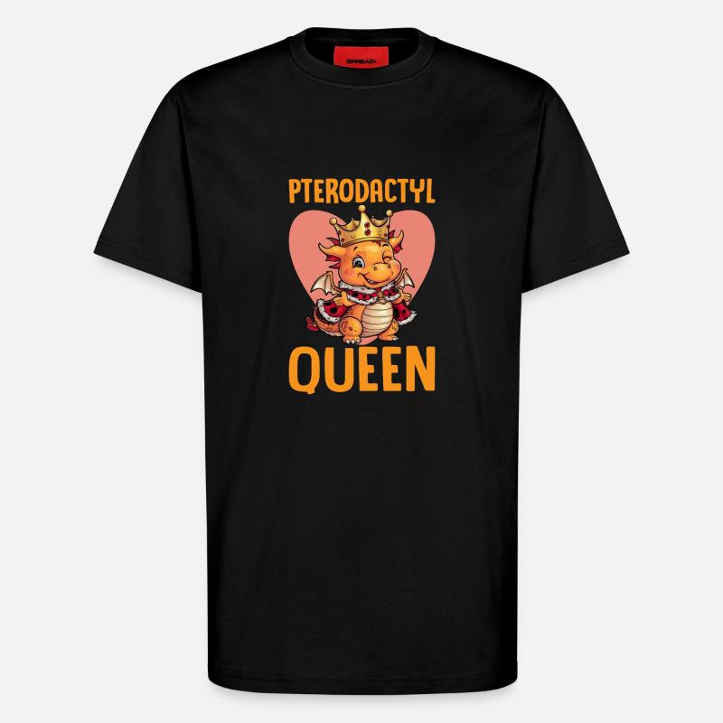 Pterodactyl Queen Dino Design - T-Shirt - made by SPREAD - SOLID BLACK