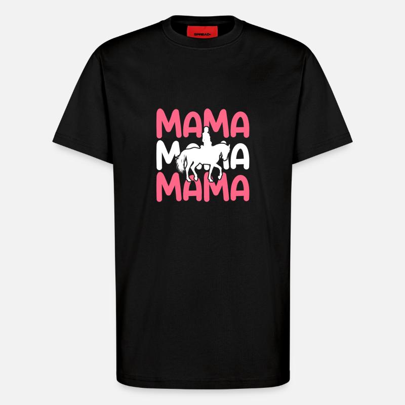 Reiten Mama Mutter Pferde - T-Shirt - made by SPREAD - SOLID BLACK