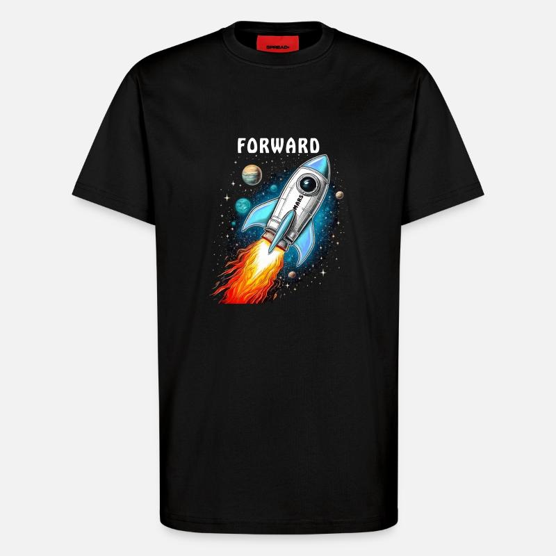 RAKETE MARS FORWARD - T-Shirt - made by SPREAD - SOLID BLACK