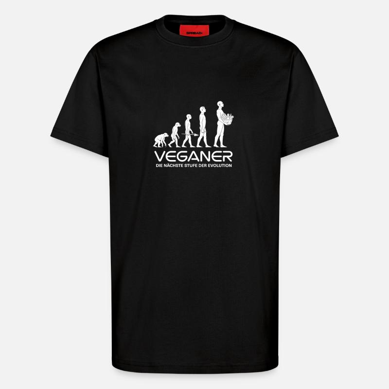 Veganer Evolution - T-Shirt - made by SPREAD - SOLID BLACK