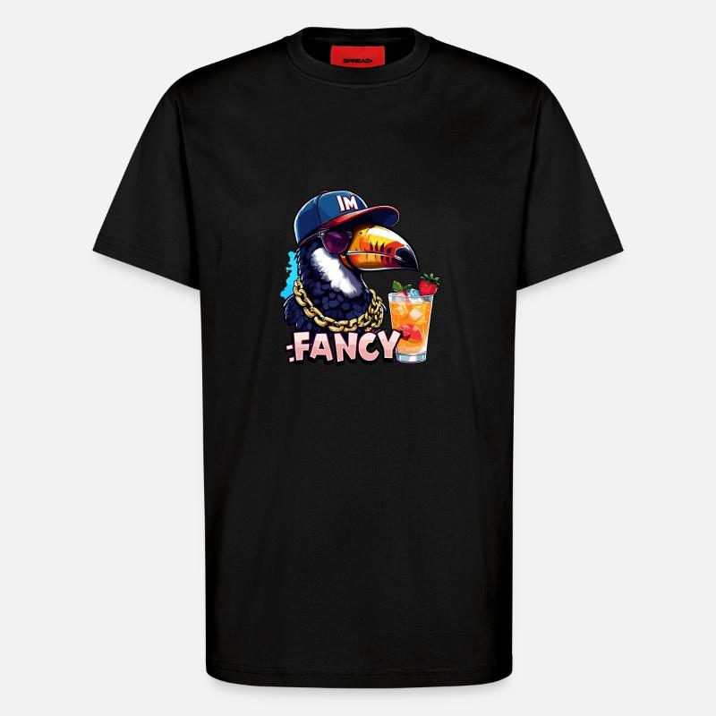 Fancy tropical toucan with style - T-Shirt - made by SPREAD - SOLID BLACK