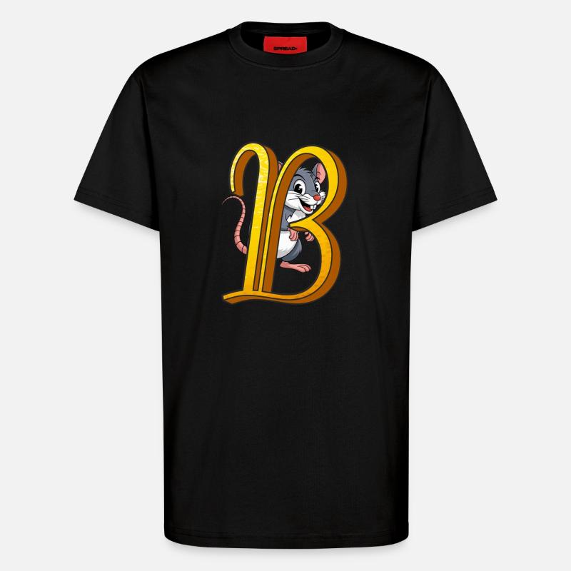 BUCHSTABE B - T-Shirt - made by SPREAD - SOLID BLACK
