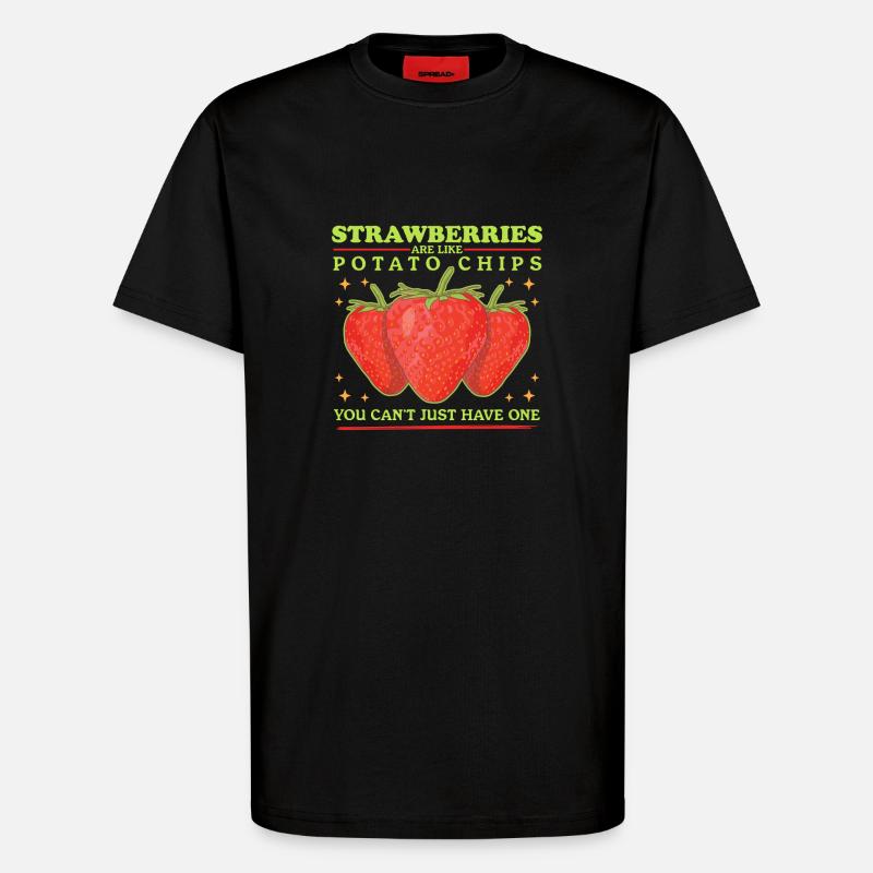 Erdbeeren Strawberry Erdbeere Geschenke - T-Shirt - made by SPREAD - SOLID BLACK