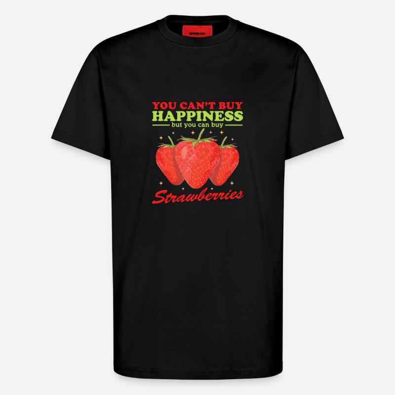 Erdbeere Erdbeeren Strawberry Geschenk - T-Shirt - made by SPREAD - SOLID BLACK