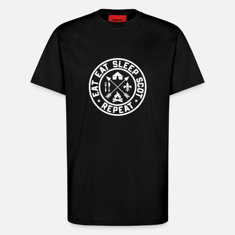 Scout Guide Scout Camping - T-shirt bio décontracté fabriqué en UE - SOLID BLACK