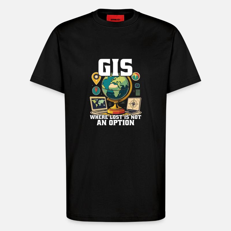 Geografische Informationssysteme - T-Shirt - made by SPREAD - SOLID BLACK