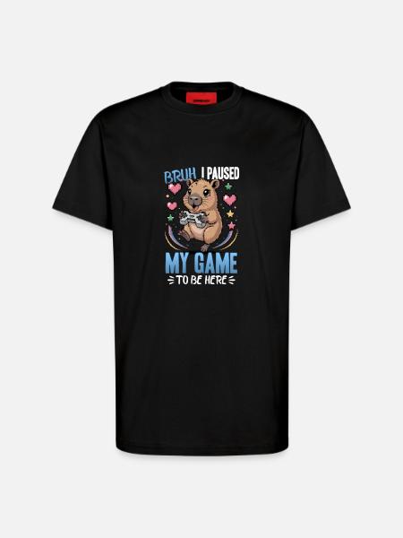 Capybara Gamer Gaming - T-Shirt - made by SPREAD - SOLID BLACK
