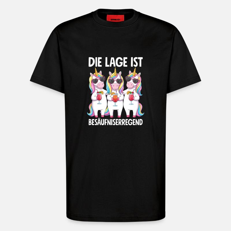 The situation is drunkenness - T-Shirt - made by SPREAD - SOLID BLACK