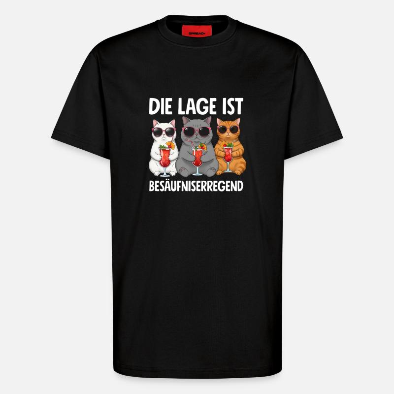 La situation est l’ivresse - T-shirt bio décontracté fabriqué en UE - SOLID BLACK