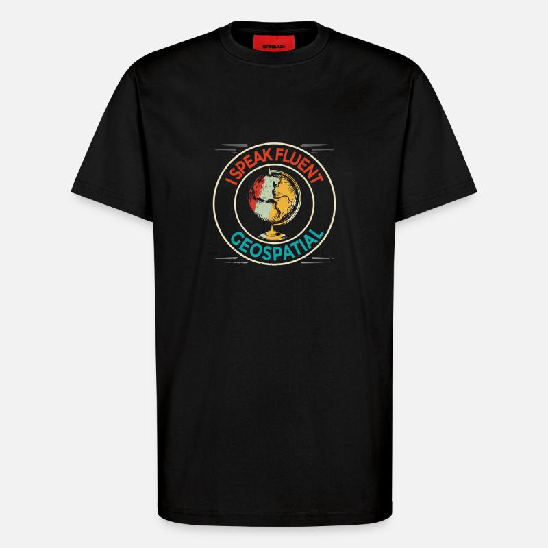 Systèmes d’Information Géographique Géospatial - T-shirt bio décontracté fabriqué en UE - SOLID BLACK