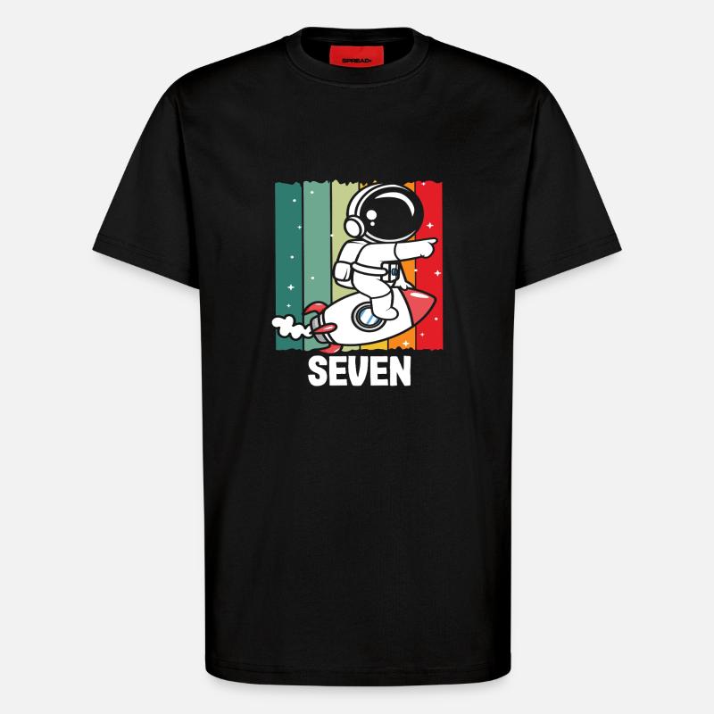 Septième anniversaire de l’aventure spatiale - T-shirt bio décontracté fabriqué en UE - SOLID BLACK