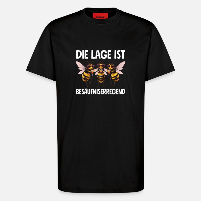 The situation is drunkenness - T-Shirt - made by SPREAD - SOLID BLACK