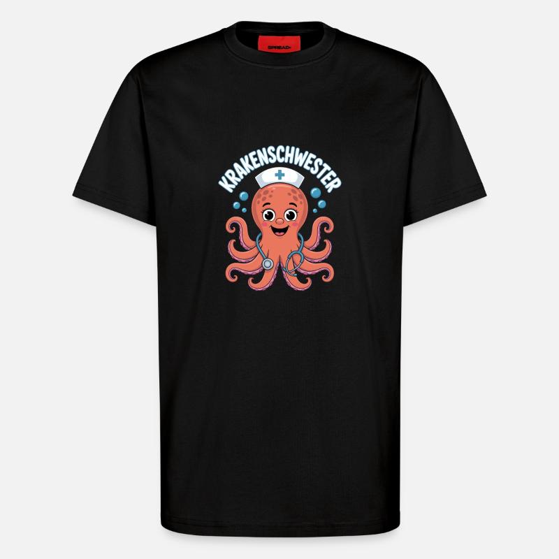 Krakenschwester Krankenschwester - T-Shirt - made by SPREAD - SOLID BLACK