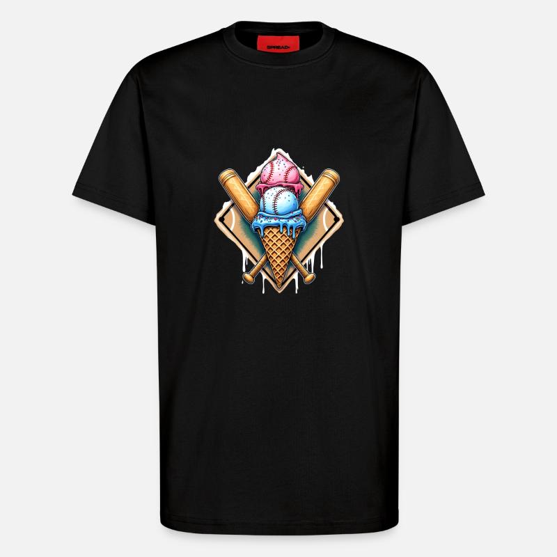 Baseball Eis Baseballschläger - T-Shirt - made by SPREAD - SOLID BLACK