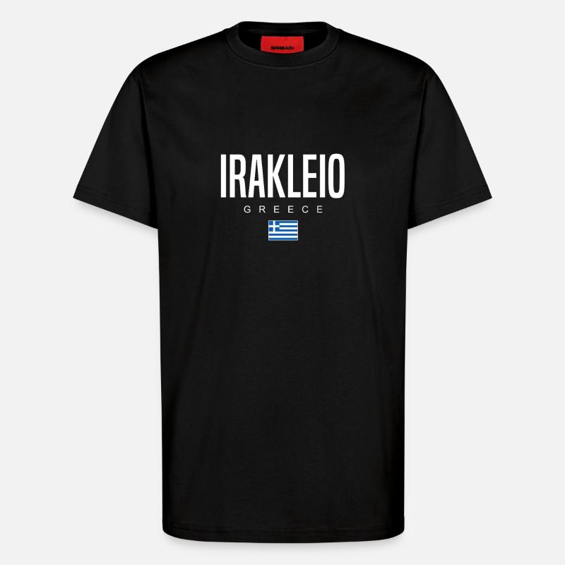 Irakleio, Grèce - T-shirt bio décontracté fabriqué en UE - SOLID BLACK
