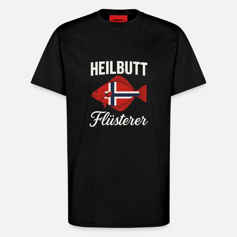 Heilbutt Flüsterer Norwegen Flagge - T-Shirt - made by SPREAD - SOLID BLACK