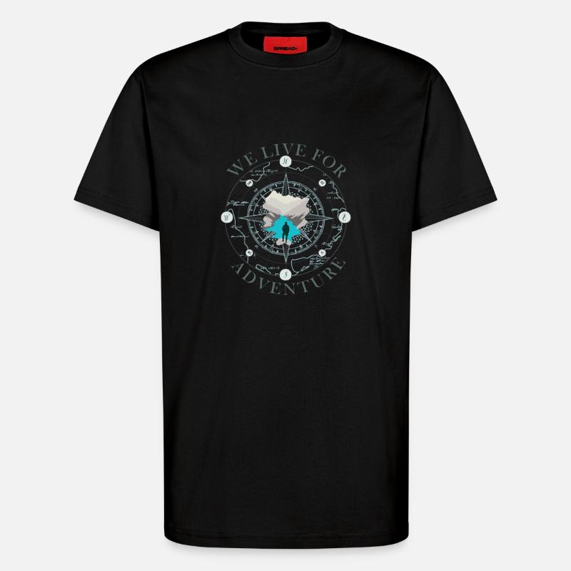 Kompass Abenteuer Silhouette Design Compass - T-Shirt - made by SPREAD - SOLID BLACK