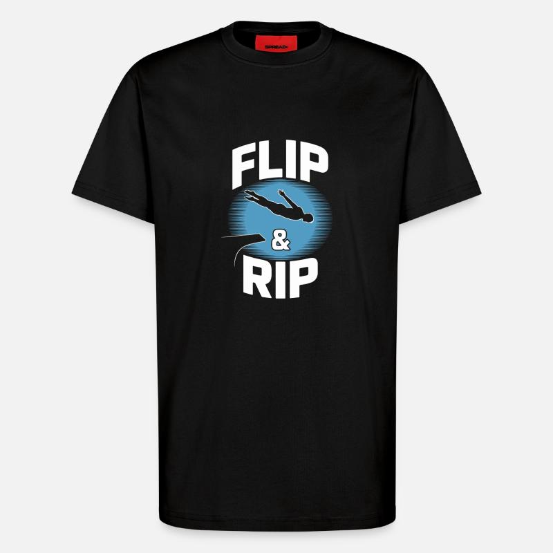 Diving diving board - T-Shirt - made by SPREAD - SOLID BLACK