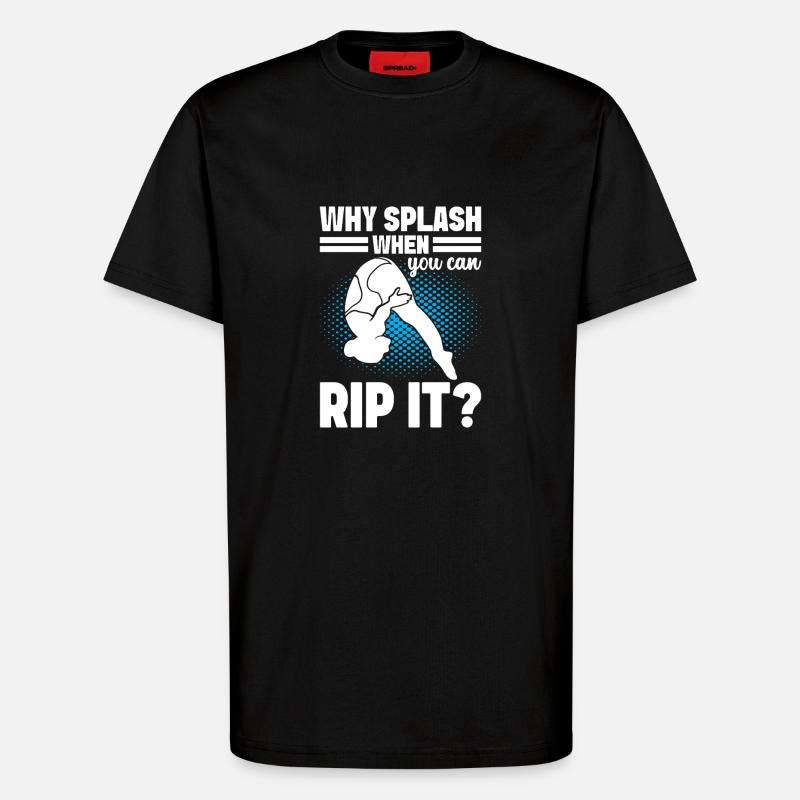 Diving diving board - T-Shirt - made by SPREAD - SOLID BLACK