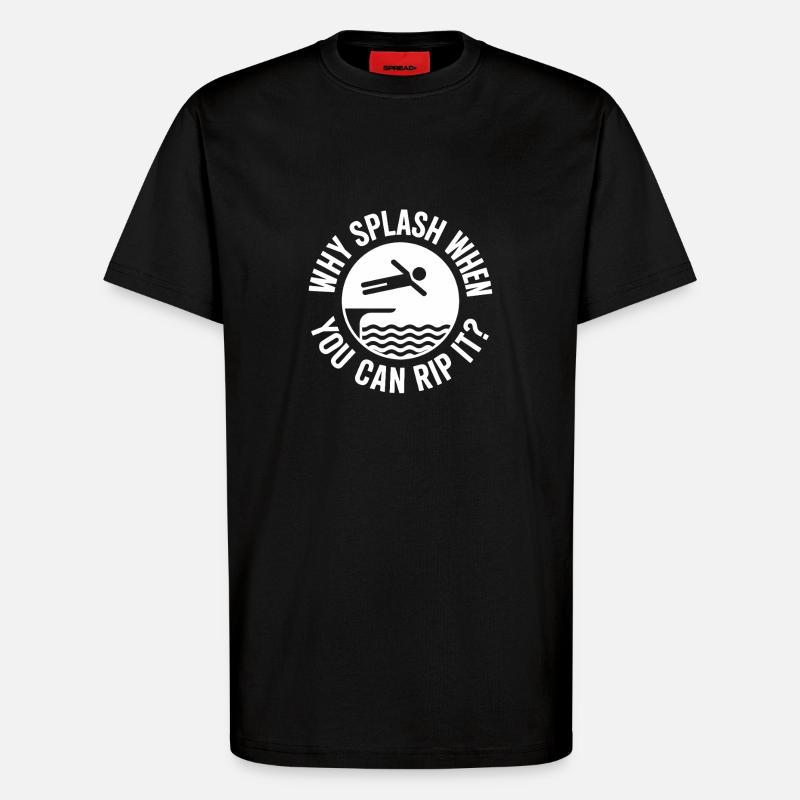 Diving diving board - T-Shirt - made by SPREAD - SOLID BLACK