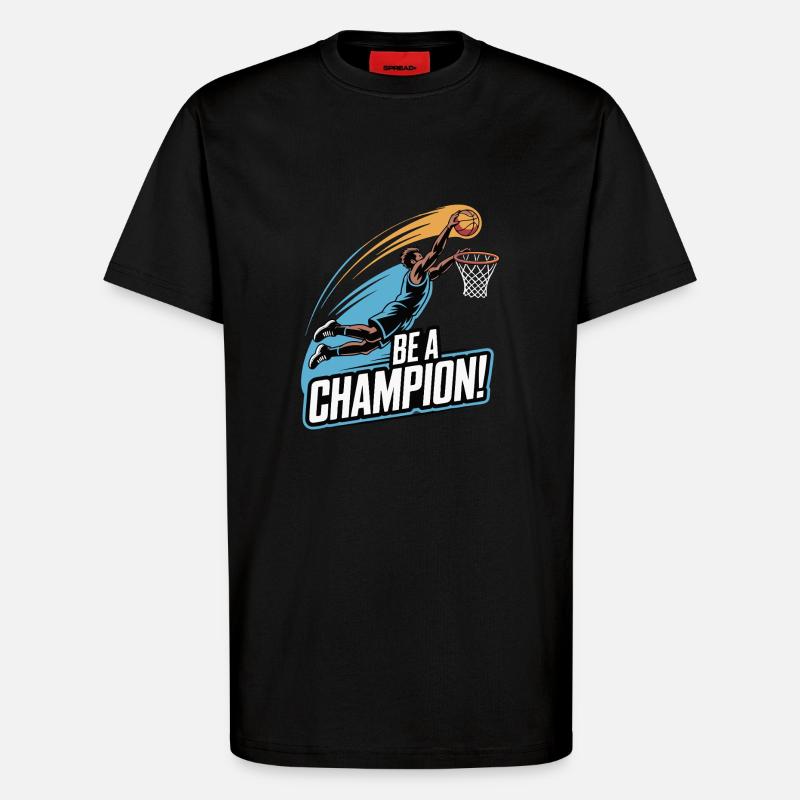 PLAYING BE A CHAMPION - T-Shirt - made by SPREAD - SOLID BLACK