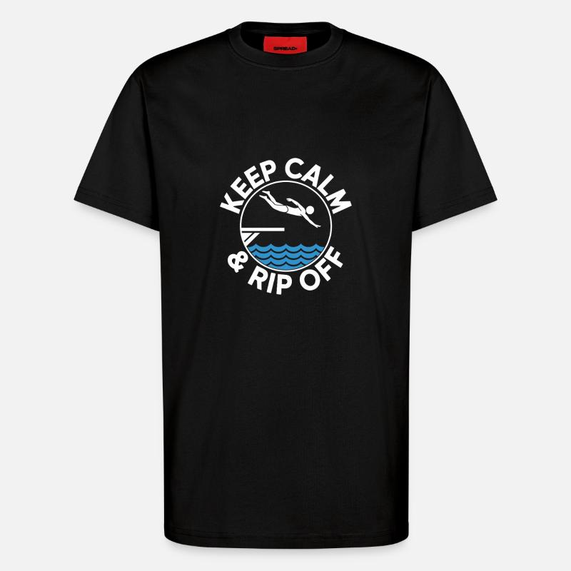 Diving diving board - T-Shirt - made by SPREAD - SOLID BLACK
