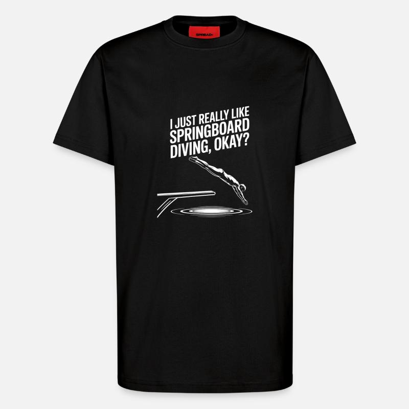 Diving diving board - T-Shirt - made by SPREAD - SOLID BLACK