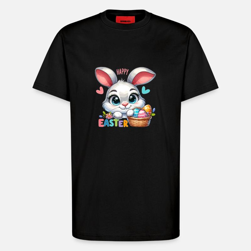 Happy Easter - Easter Bunny Illustration - T-Shirt - made by SPREAD - SOLID BLACK