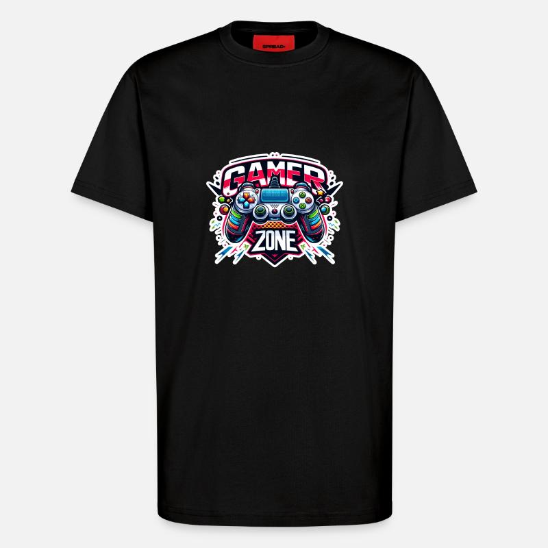 Gamer Zone - Controller Illustration - T-Shirt - made by SPREAD - SOLID BLACK