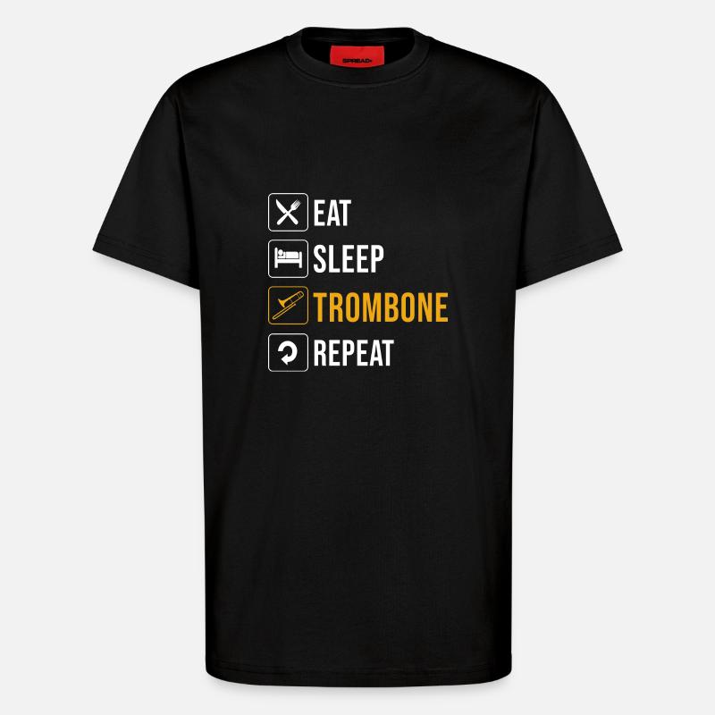 Trombone - T-Shirt - made by SPREAD - SOLID BLACK