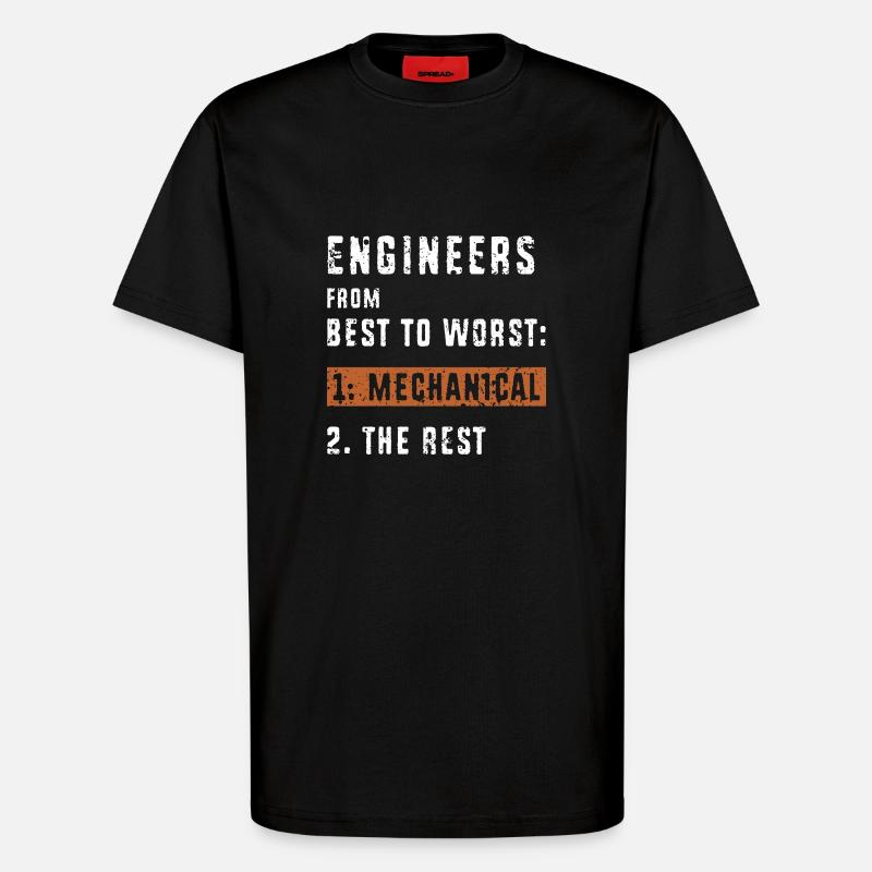Mechanical Engineer - T-Shirt - made by SPREAD - SOLID BLACK