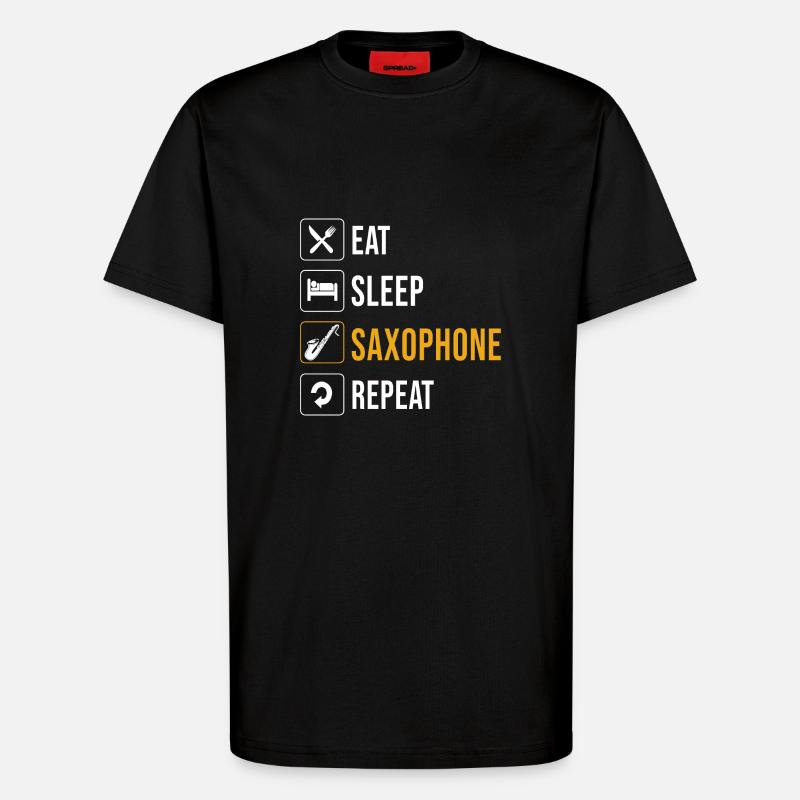 Saxophoniste saxophoniste - T-shirt bio décontracté fabriqué en UE - SOLID BLACK
