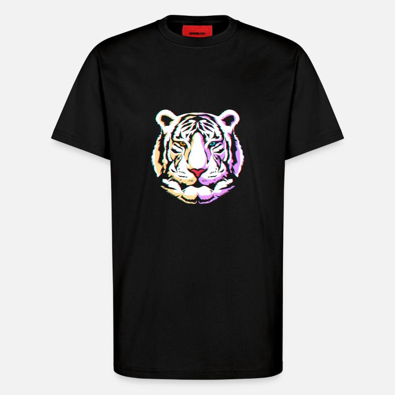 Weißer Tiger - T-Shirt - made by SPREAD - SOLID BLACK