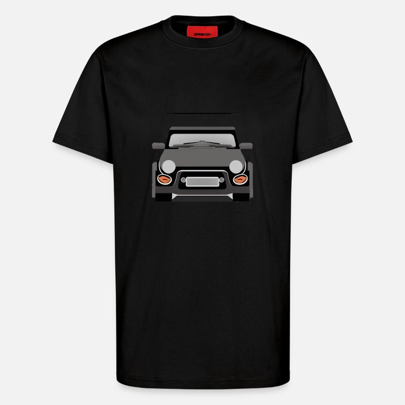 Minimalistisches Auto frontal - T-Shirt - made by SPREAD - SOLID BLACK