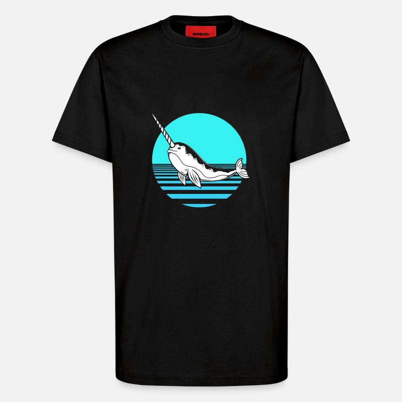 Narwal - T-Shirt - made by SPREAD - SOLID BLACK