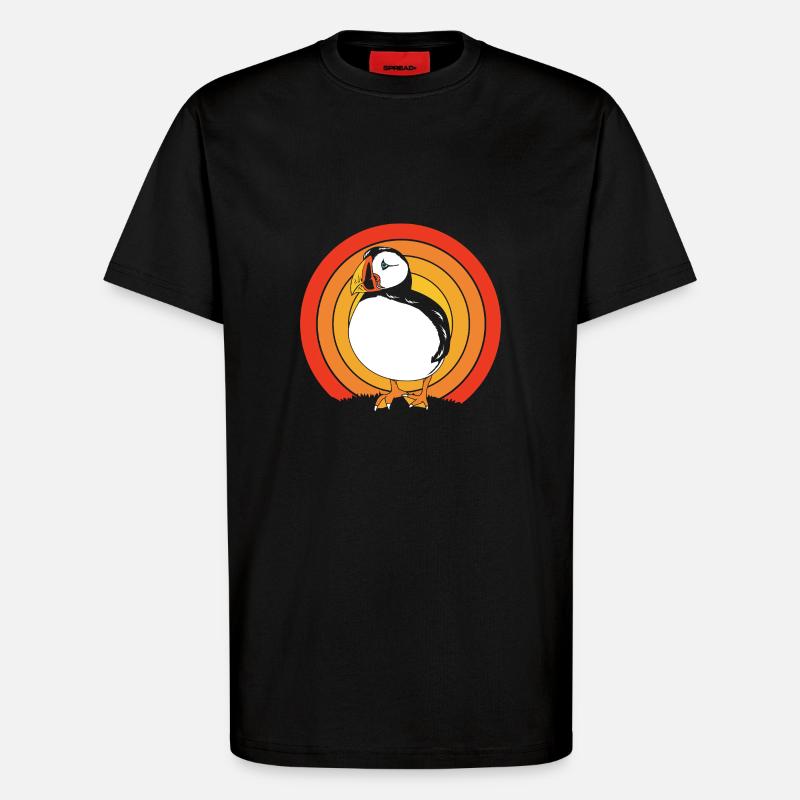 Macareux Papageientaucher - T-shirt bio décontracté fabriqué en UE - SOLID BLACK