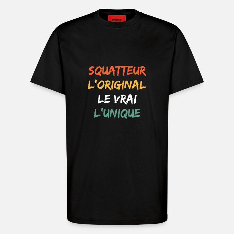 squatteur - T-shirt bio décontracté fabriqué en UE - SOLID BLACK