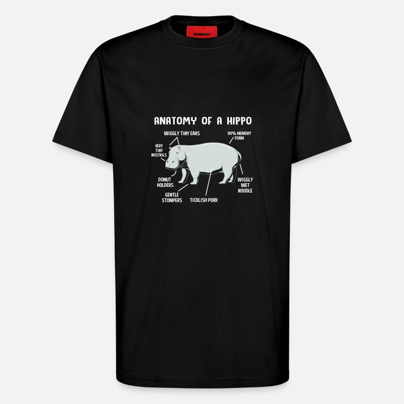 Nilpferd - T-Shirt - made by SPREAD - SOLID BLACK