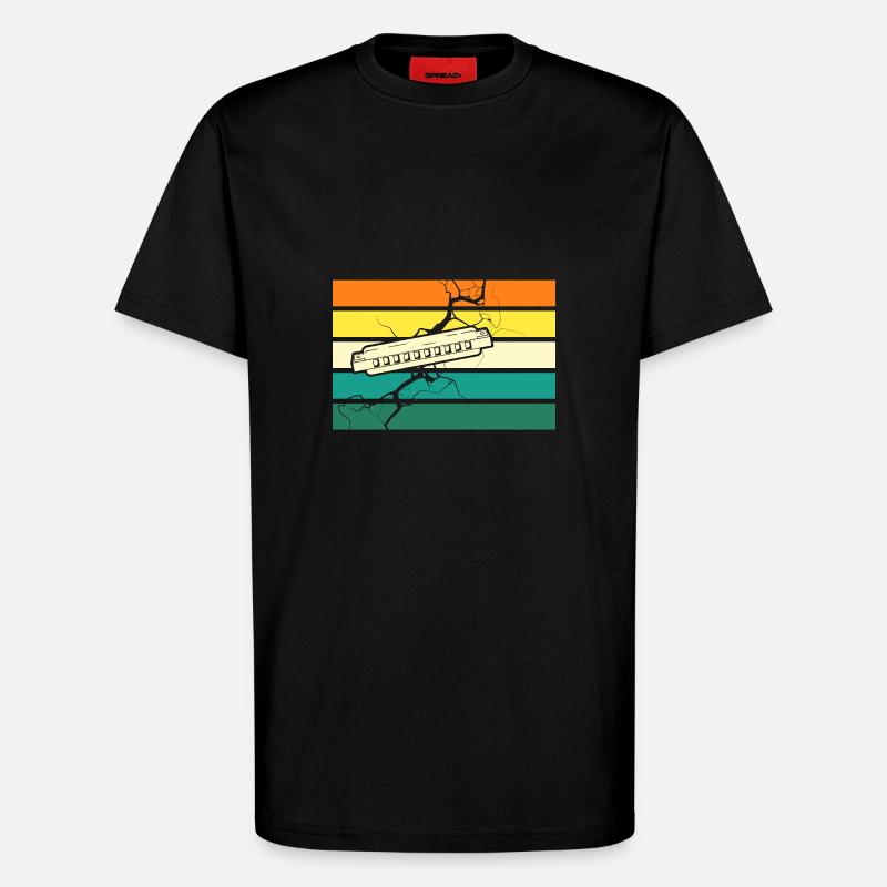 Harmonica Harmonica - T-shirt bio décontracté fabriqué en UE - SOLID BLACK