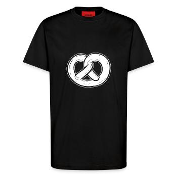 Brezel - T-Shirt - made by SPREAD - SOLID BLACK - Vorne - Alina (178cm) & Michal (187cm)
