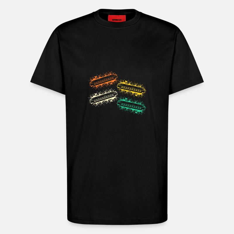 Harmonica Harmonica - T-Shirt - made by SPREAD - SOLID BLACK