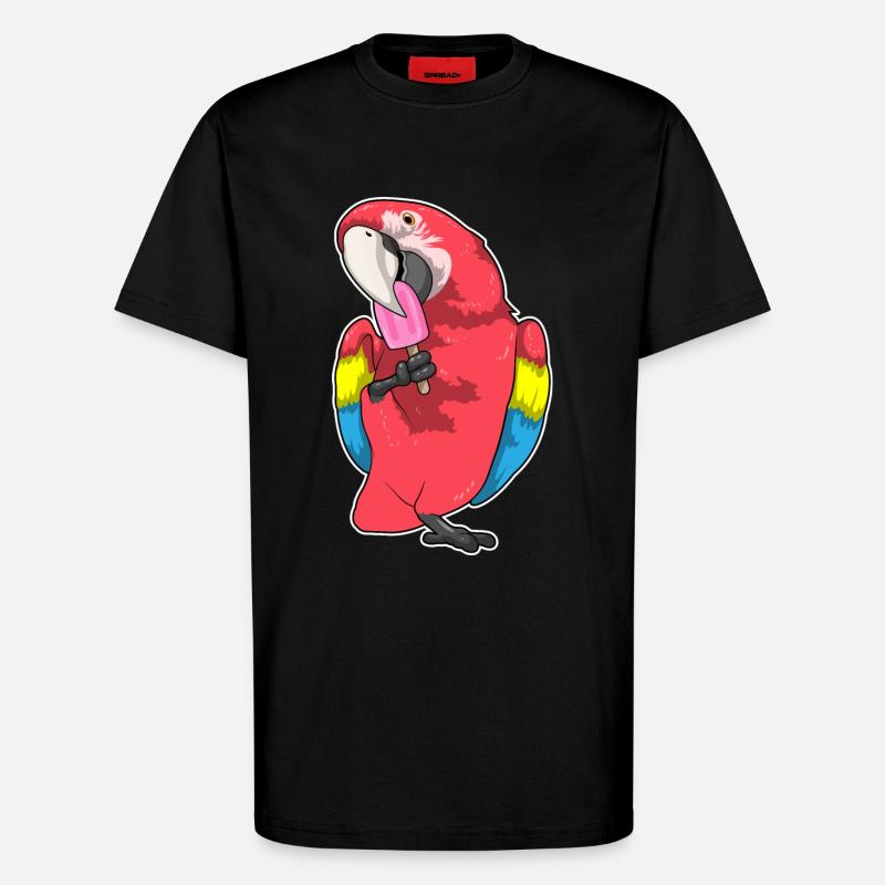 Parrot popsicles - T-Shirt - made by SPREAD - SOLID BLACK