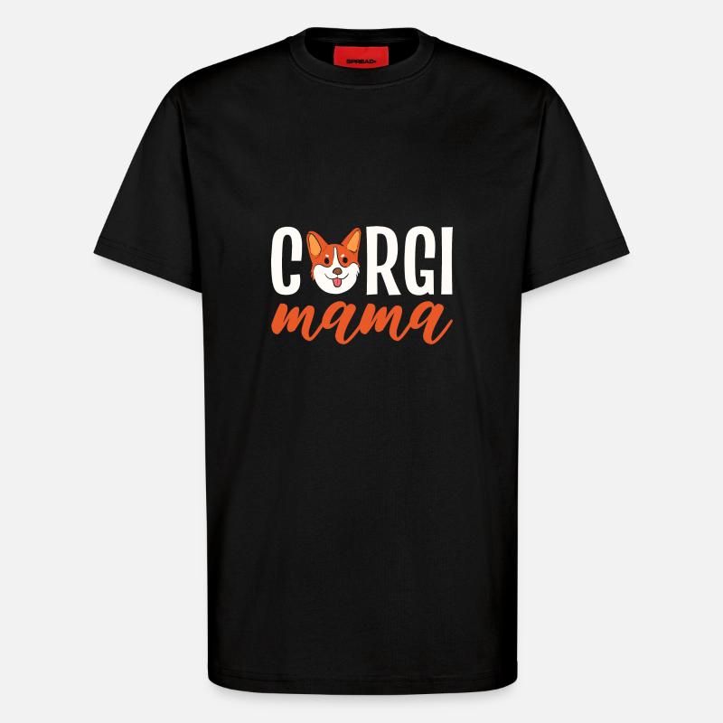 Corgi - T-Shirt - made by SPREAD - SOLID BLACK
