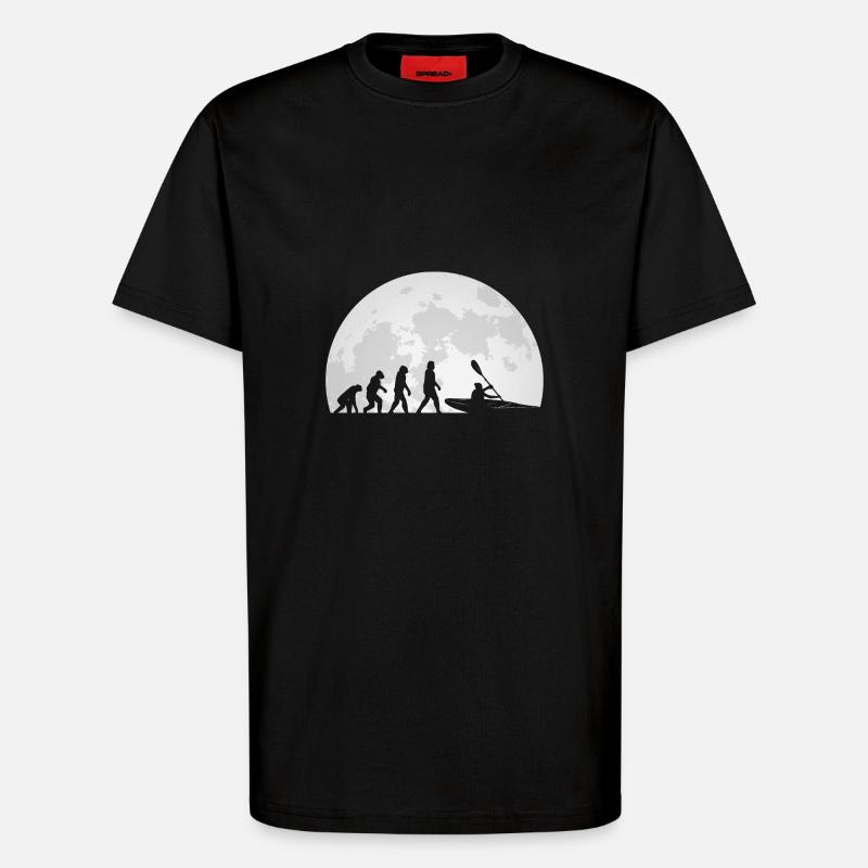 Kajak Kajakfahren Evolution - T-Shirt - made by SPREAD - SOLID BLACK