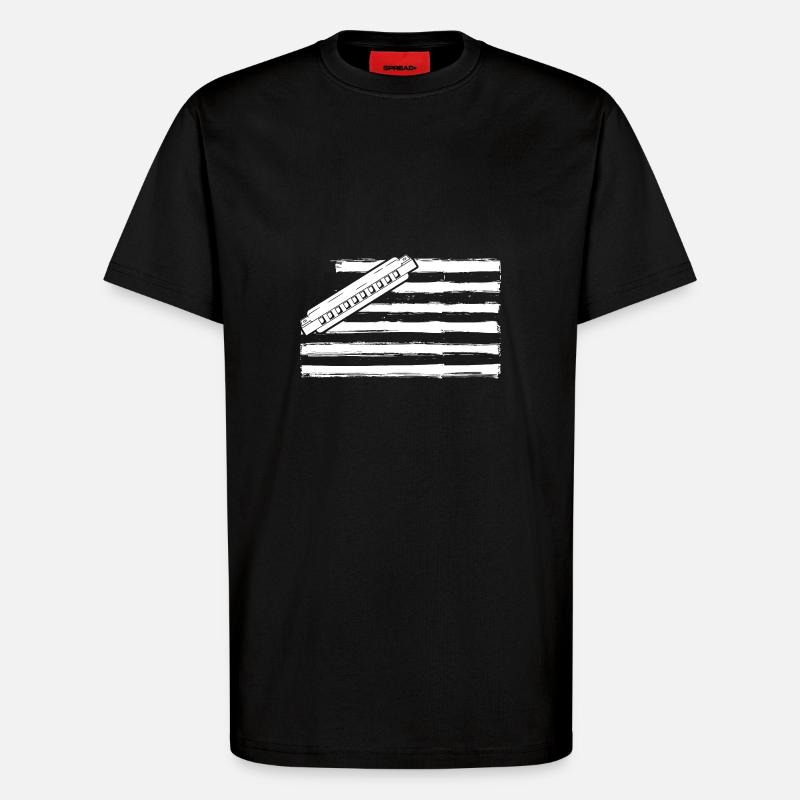 Harmonica Harmonica - T-shirt bio décontracté fabriqué en UE - SOLID BLACK