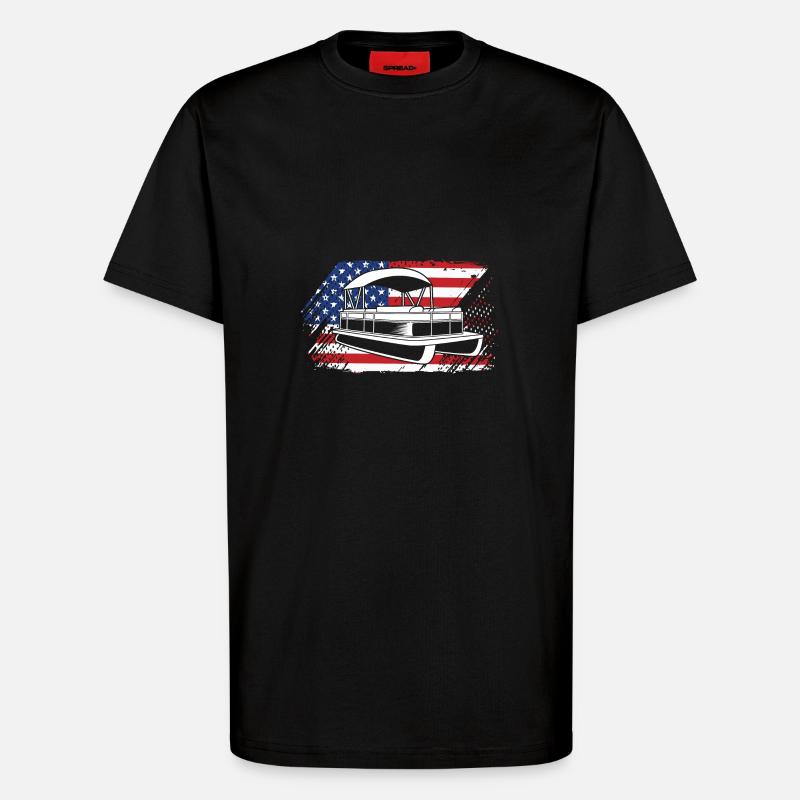 Pontonboot Boot Boote - T-Shirt - made by SPREAD - SOLID BLACK